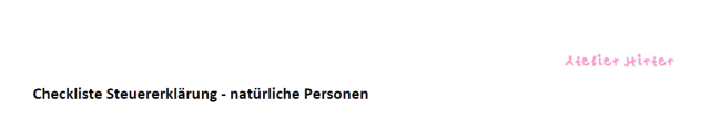 Checkliste Steuererklärung natürliche Personen